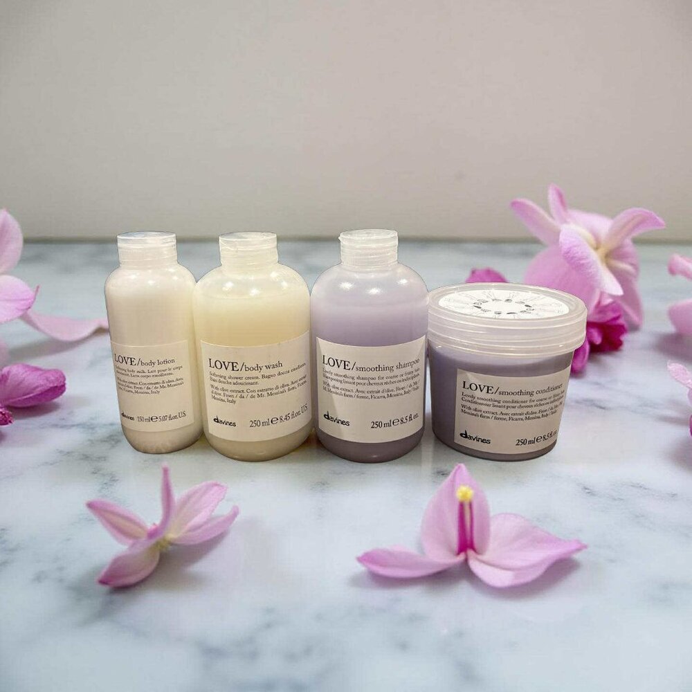 Davines Love Anti Frizz Set Shampoo Conditioner Body Wash Lotion